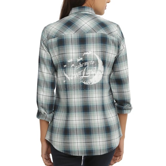 Disney Peter pan Neverland plaid button up - Picture 1 of 9
